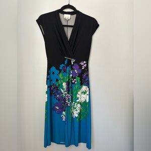 Donna Morgan Black and Blue Floral Dress
